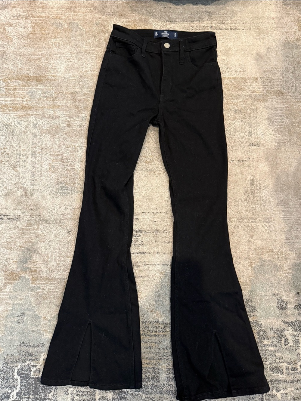 Hollister Black Bootcut Flare Pants with Front Slits